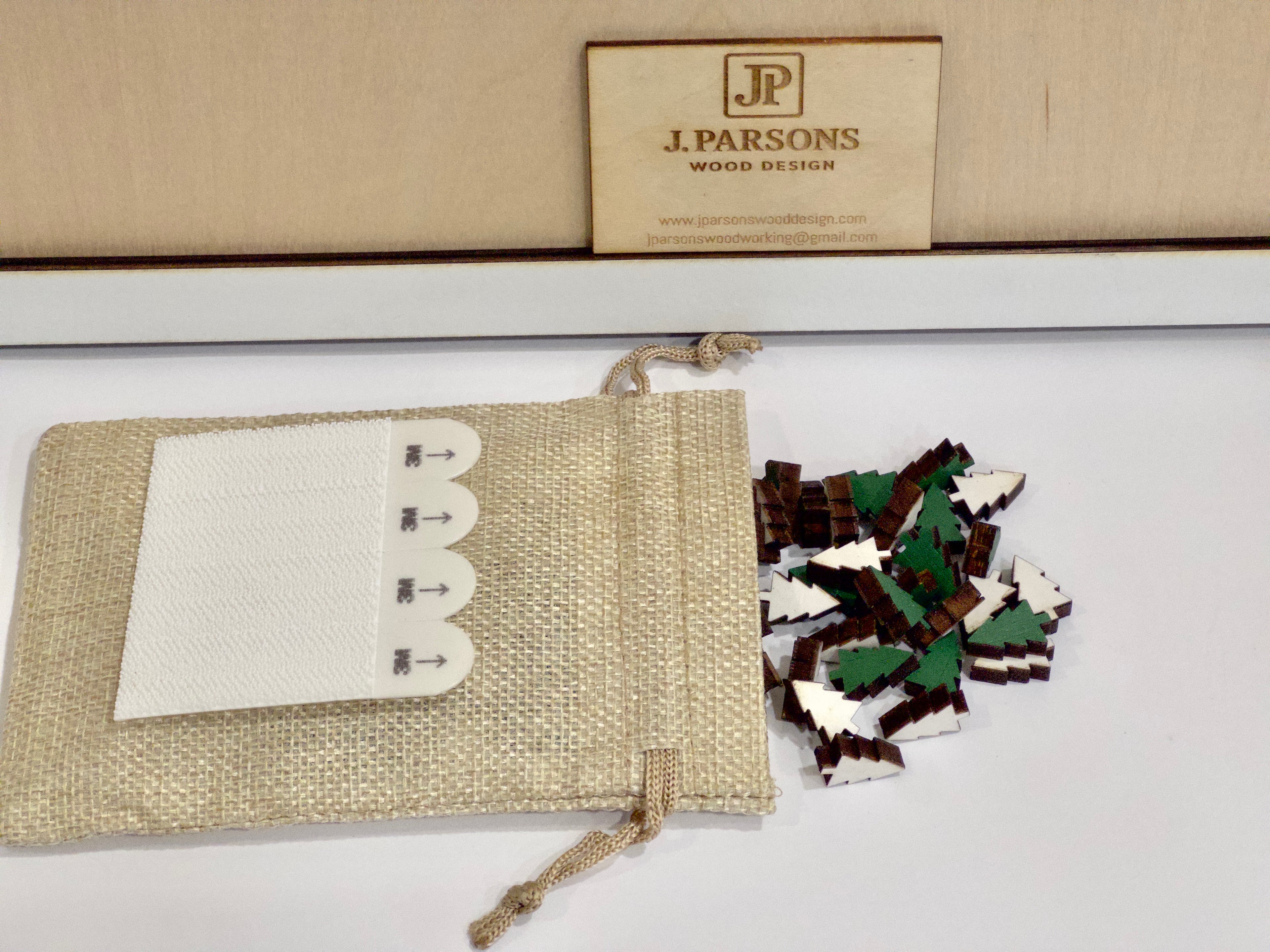 Wooden National Park Pine Tree Travel Map 23” x 14”