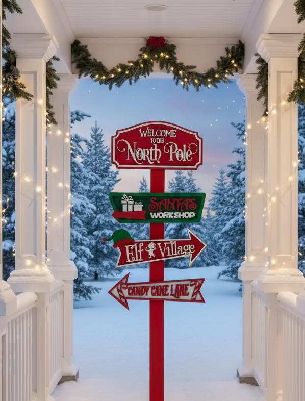 54” North Pole welcome sign