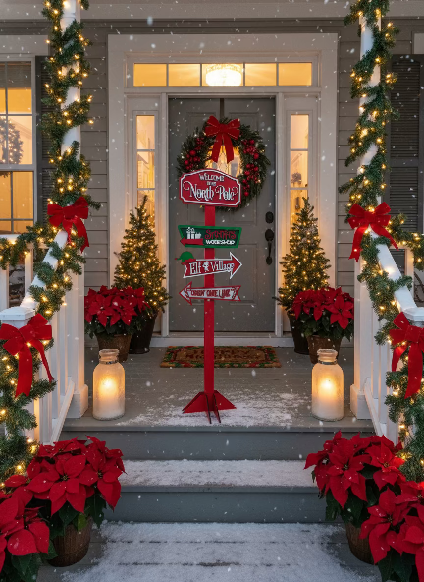 54” North Pole welcome sign