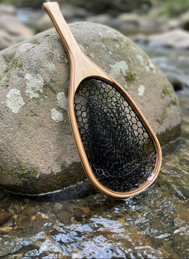 Handcrafted 12" Fly Fishing Net in Maple and Walnut