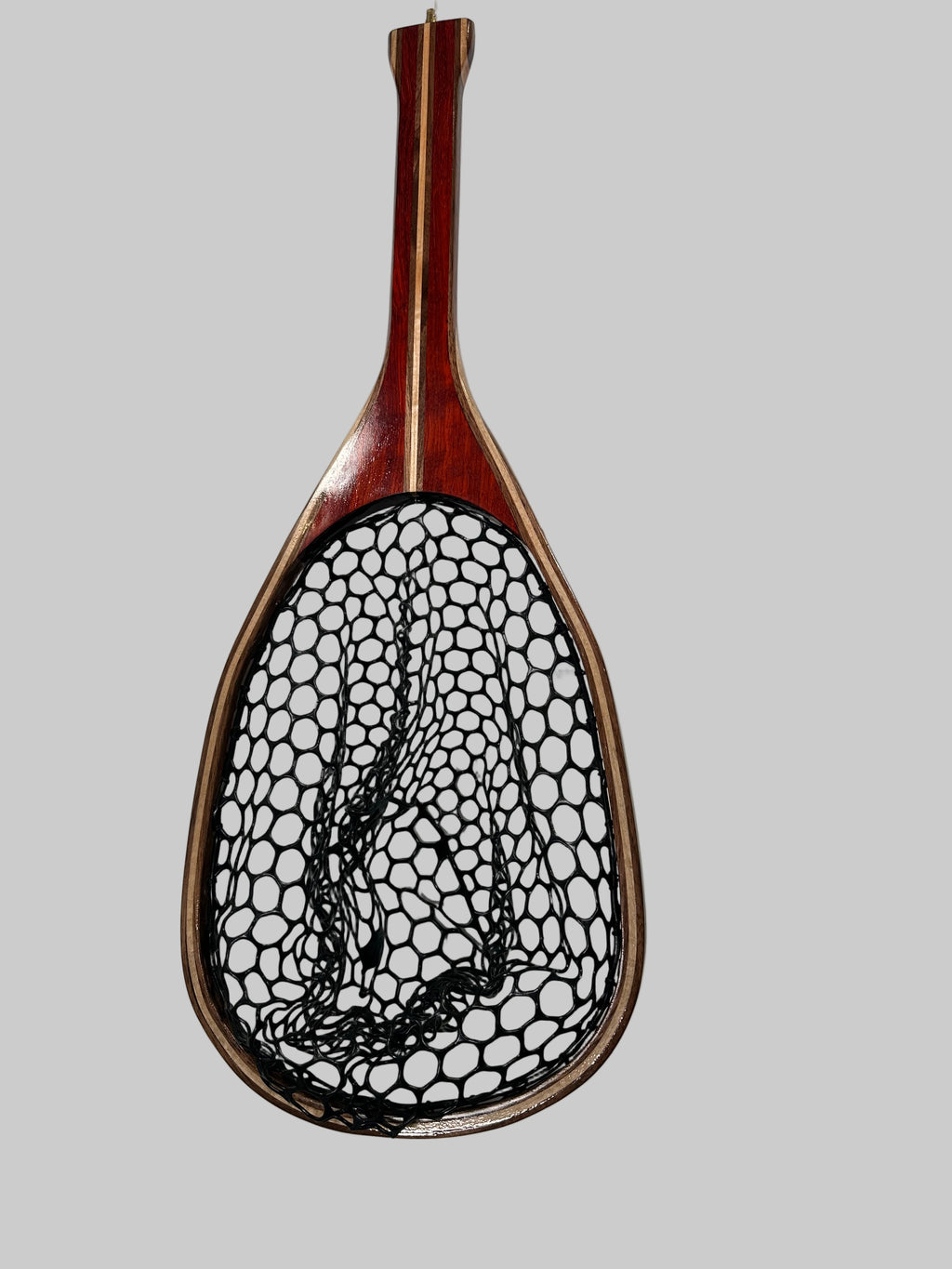 Handcrafted 12" Fly Fishing Net in Walnut, Maple and Padauk